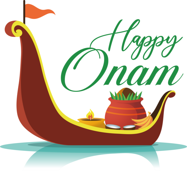 Transparent Onam Logo Design Text for Onam Harvest Festival for Onam