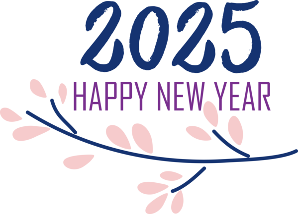 Transparent New Year Logo Design Line for Happy New Year 2025 for New Year