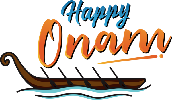 Transparent Onam Logo Text Line for Onam Harvest Festival for Onam