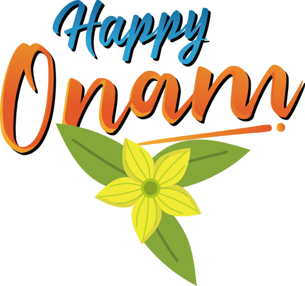 Transparent Onam Flower Logo Leaf for Onam Harvest Festival for Onam