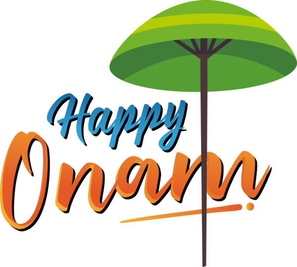 Transparent Onam Logo Drawing Text for Onam Harvest Festival for Onam