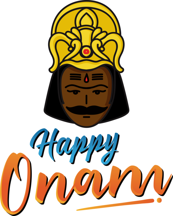 Transparent Onam Human Logo Facial hair for Onam Harvest Festival for Onam