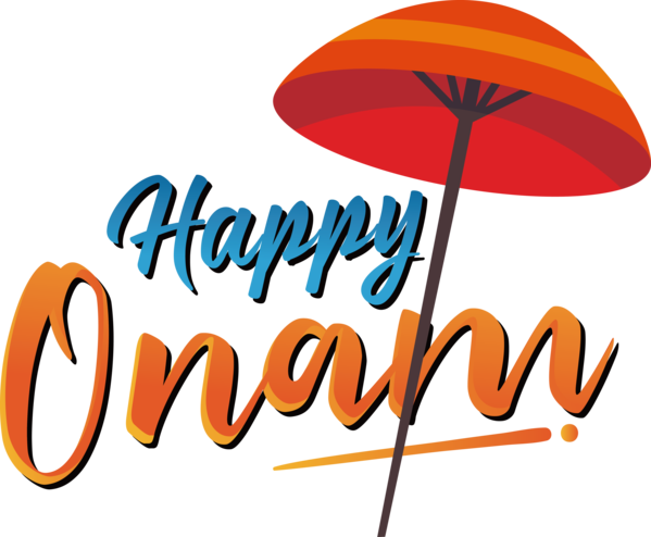 Transparent Onam Logo Line Text for Onam Harvest Festival for Onam