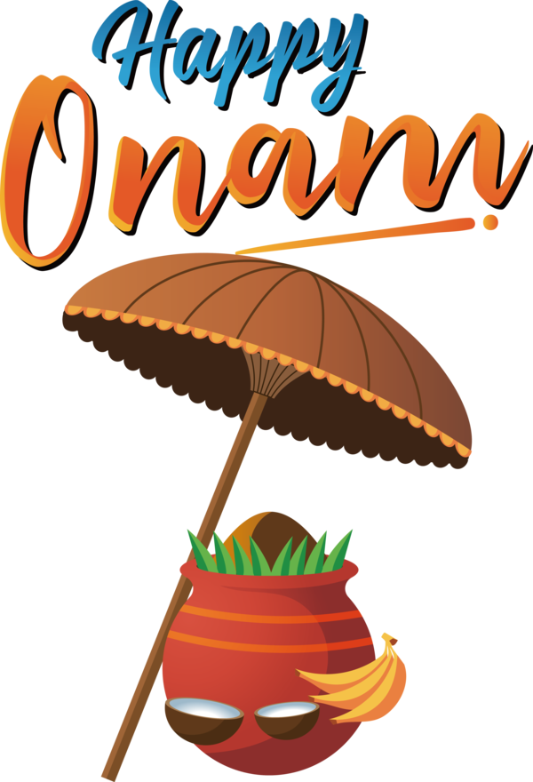 Transparent Onam Design Text Fashion for Onam Harvest Festival for Onam