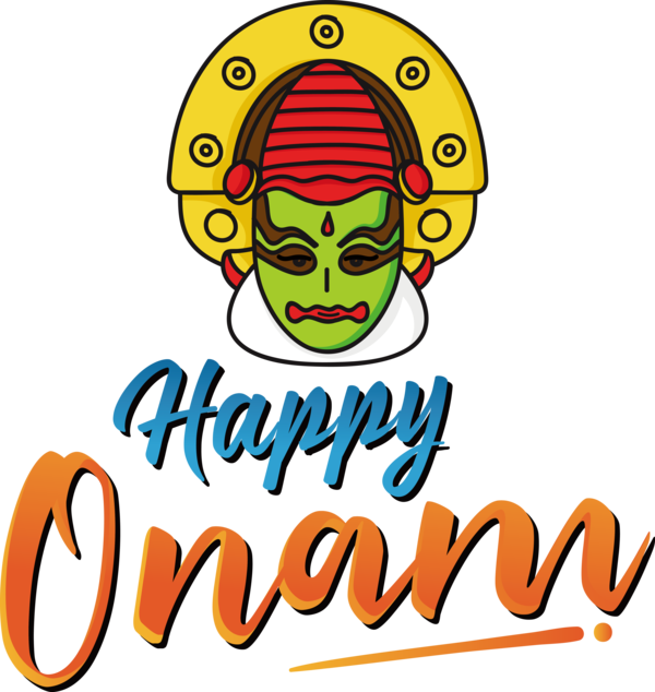 Transparent Onam Logo Drawing Flower for Onam Harvest Festival for Onam