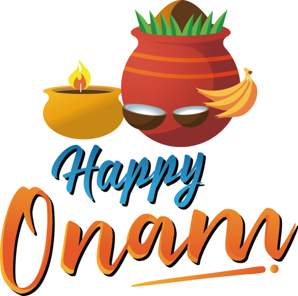 Transparent Onam Logo  Text for Onam Harvest Festival for Onam