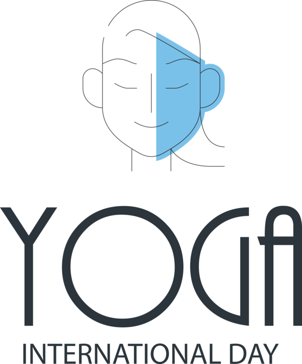 Transparent Yoga Day Line art Logo Design for Yoga for Yoga Day