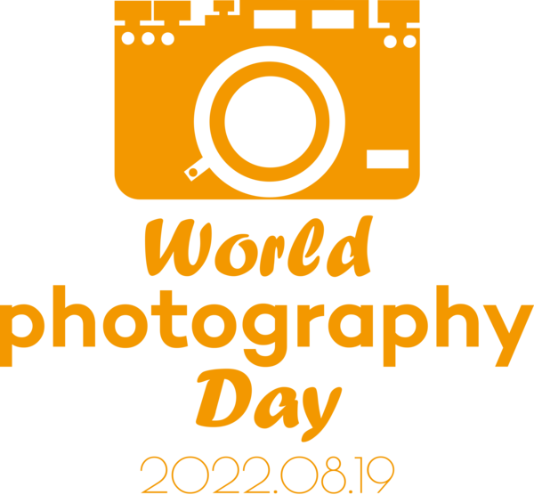Transparent World Photography Day Logo Font Yellow for Photography Day for World Photography Day