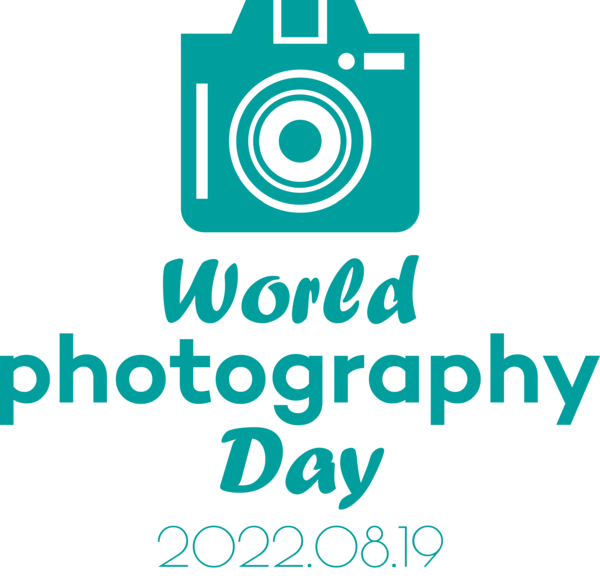 Transparent World Photography Day Logo Text Design for Photography Day for World Photography Day