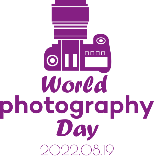 Transparent World Photography Day Logo Violet Line for Photography Day for World Photography Day