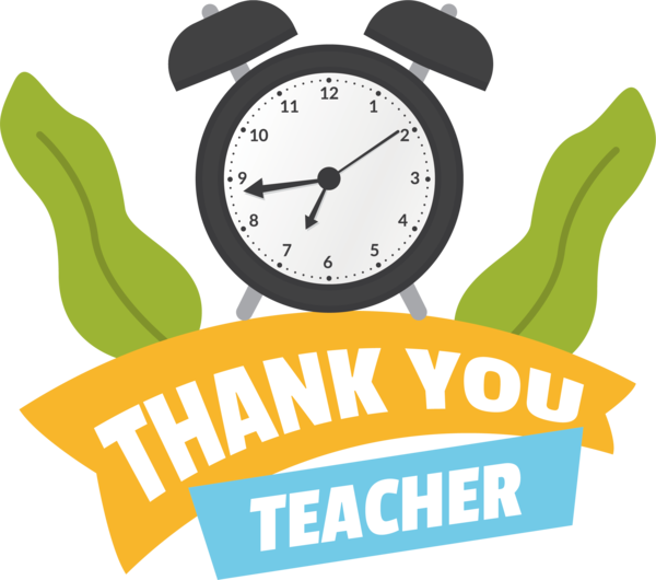 Transparent World Teacher's Day Alarm Clock Logo Design for Thank You Teacher for World Teachers Day