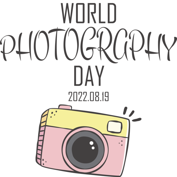 Transparent World Photography Day Design Logo Cartoon for Photography Day for World Photography Day
