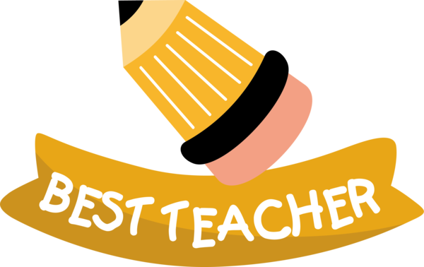 Transparent World Teacher's Day Logo Yellow Design for Best Teacher for World Teachers Day