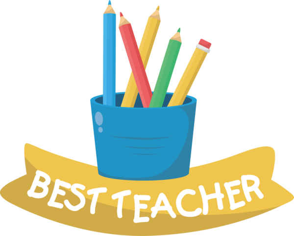 Transparent World Teacher's Day Logo Pencil Design for Best Teacher for World Teachers Day