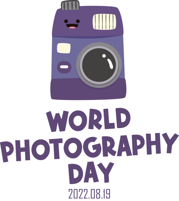 Transparent World Photography Day Logo Font Design for Photography Day for World Photography Day