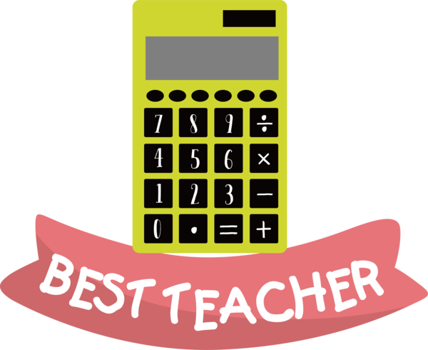 Transparent World Teacher's Day Calculator Numeric Keypad Logo for Best Teacher for World Teachers Day