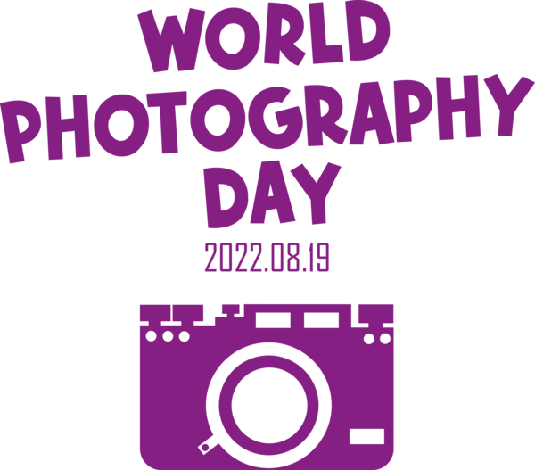 Transparent World Photography Day Logo Design Violet for Photography Day for World Photography Day
