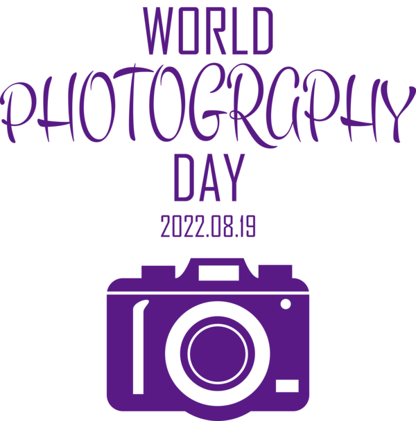 Transparent World Photography Day Design Logo Violet for Photography Day for World Photography Day