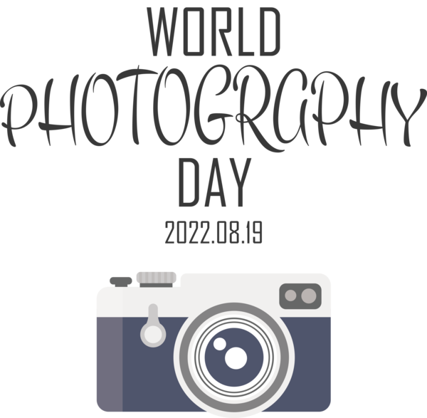 Transparent World Photography Day Camera Logo Font for Photography Day for World Photography Day