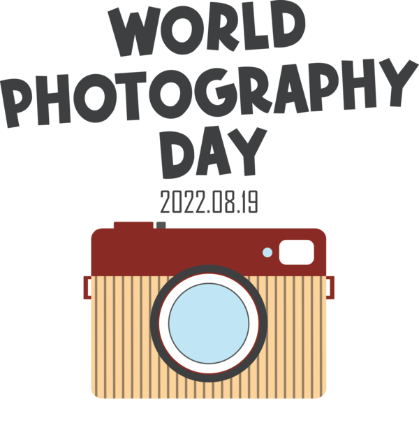 Transparent World Photography Day Logo Design Cartoon for Photography Day for World Photography Day