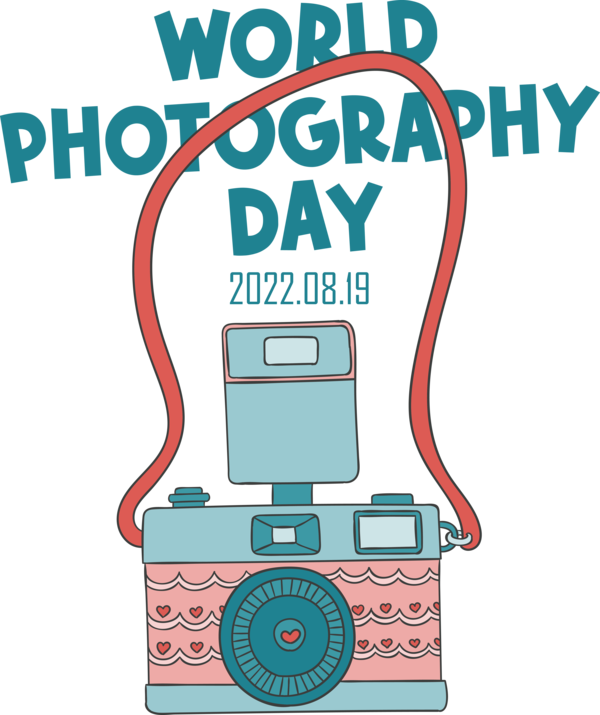 Transparent World Photography Day Logo Design Cartoon for Photography Day for World Photography Day