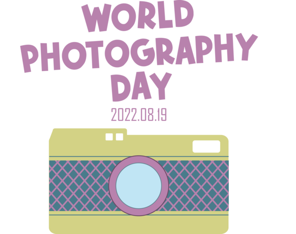 Transparent World Photography Day Design Font Logo for Photography Day for World Photography Day