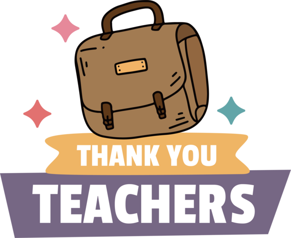 Transparent World Teacher's Day Logo Cartoon Design for Thank You Teacher for World Teachers Day