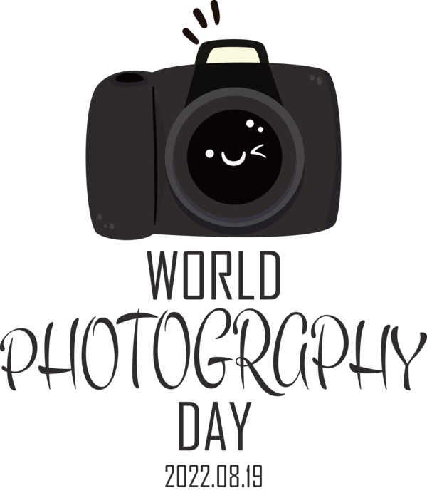 Transparent World Photography Day Font Logo Camera for Photography Day for World Photography Day