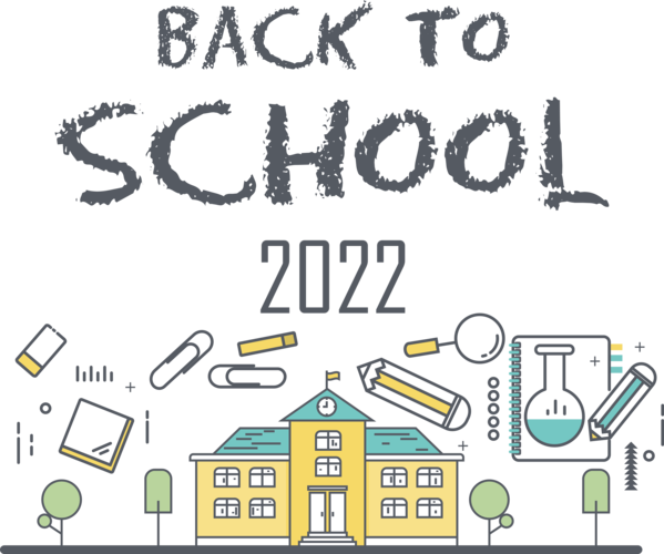Transparent Back to School Design Poster Line art for Back to School 2022 for Back To School