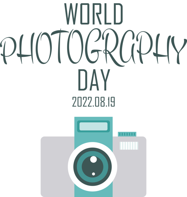 Transparent World Photography Day Design Font Logo for Photography Day for World Photography Day