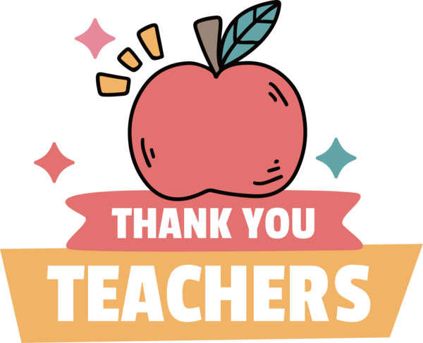 Transparent World Teacher's Day Logo Cartoon Line for Thank You Teacher for World Teachers Day