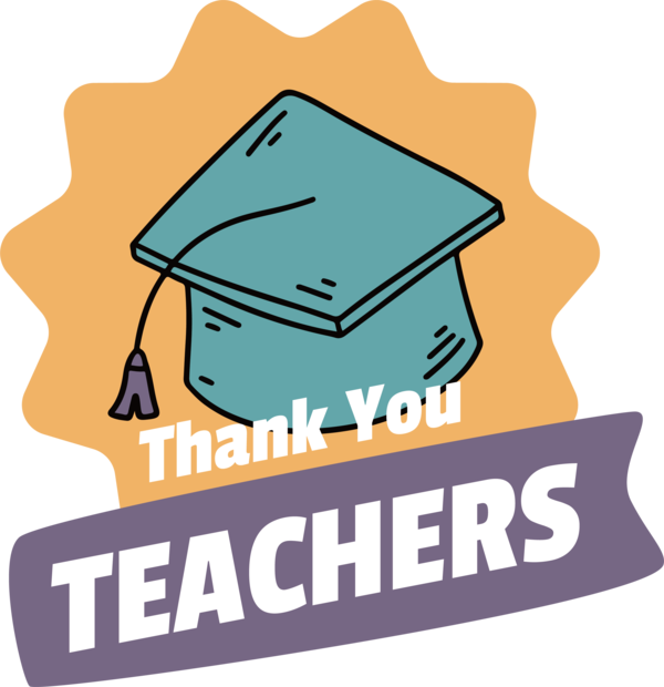 Transparent World Teacher's Day Logo Design Text for Thank You Teacher for World Teachers Day