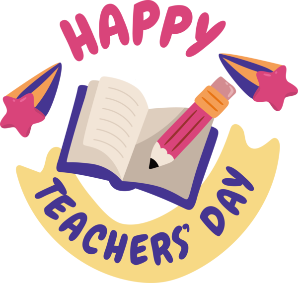 Transparent World Teacher's Day Logo Line Purple for Teachers' Days for World Teachers Day