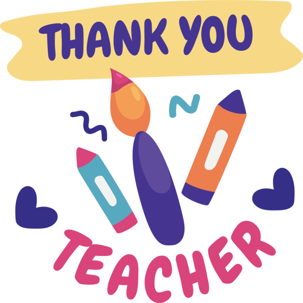 Transparent World Teacher's Day Logo Text Design for Thank You Teacher for World Teachers Day