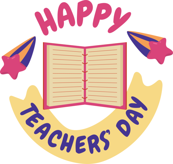 Transparent World Teacher's Day Logo Yellow Line for Teachers' Days for World Teachers Day