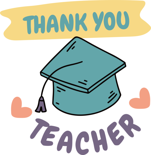 Transparent World Teacher's Day Design Cartoon Logo for Thank You Teacher for World Teachers Day