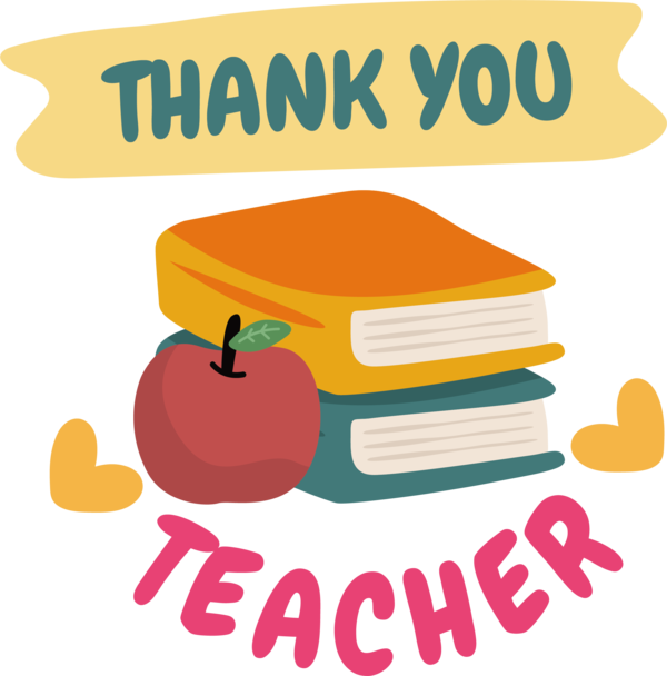 Transparent World Teacher's Day Logo Line Fast food for Thank You Teacher for World Teachers Day
