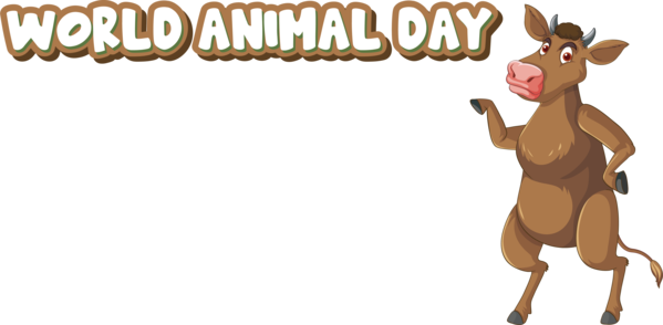 Transparent World Animal Day Cartoon Drawing Dairy cattle for Animal Day for World Animal Day
