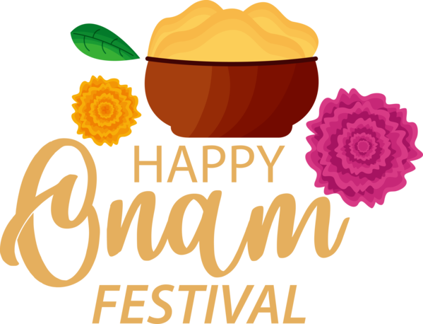 Transparent Onam Logo Cut flowers Flower for Onam Harvest Festival for Onam