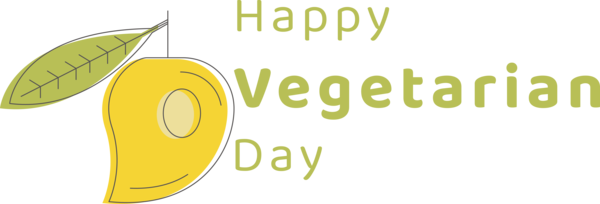 Transparent World Vegetarian Day Logo Font Yellow for Vegetarian Day for World Vegetarian Day