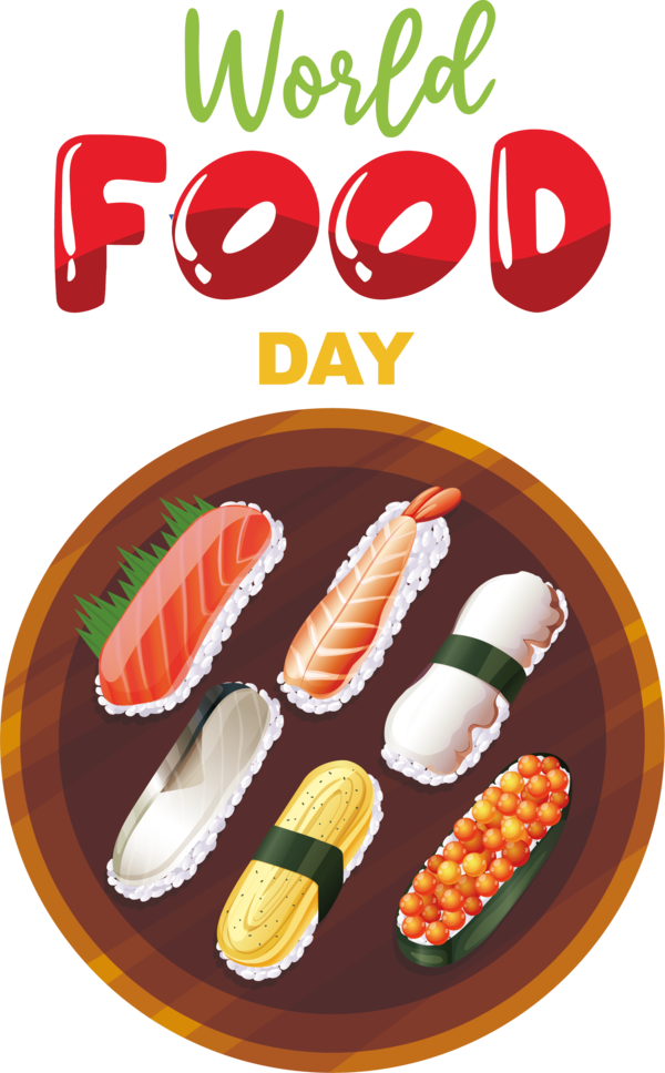 Transparent World Food Day Sushi Japanese Cuisine Sumeshi for Food Day for World Food Day