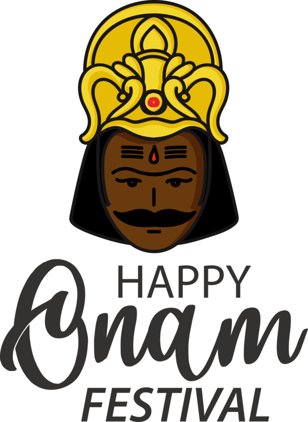 Transparent Onam Logo Cartoon Drawing for Onam Harvest Festival for Onam