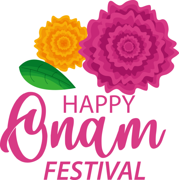 Transparent Onam Floral design Cut flowers Pink for Onam Harvest Festival for Onam