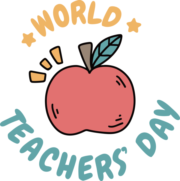 Transparent World Teacher's Day Cartoon Happiness Line for Teachers' Days for World Teachers Day