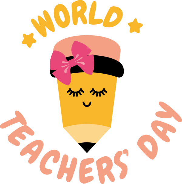 Transparent World Teacher's Day Logo Line Happiness for Teachers' Days for World Teachers Day