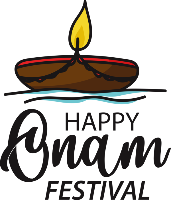 Transparent Onam Logo New Year card LINE for Onam Harvest Festival for Onam
