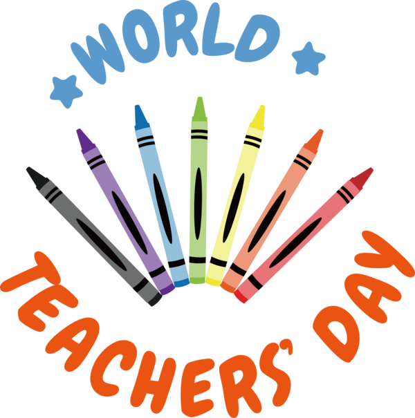Transparent World Teacher's Day Logo Writing implement Text for Teachers' Days for World Teachers Day