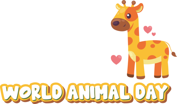Transparent World Animal Day Giraffe Cartoon Pattern for Animal Day for World Animal Day
