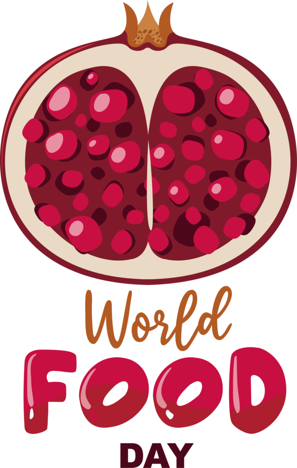 Transparent World Food Day Pomegranate Logo Fruit for Food Day for World Food Day