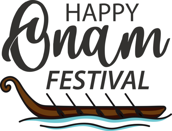 Transparent Onam Logo Calligraphy Sports medicine for Onam Harvest Festival for Onam